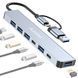 Мультифункціональний USB type-C хаб для ноутбука Addap MH-15D | розгалужувач 7в1: USB 3.0, USB 2.0, Micro SD, Type-C, PD 1125 фото 6